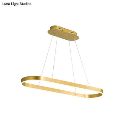 DecorBites gold oval LED hanging lamp with metallic finish and minimalist cables in hanging lamp kit for dining room
