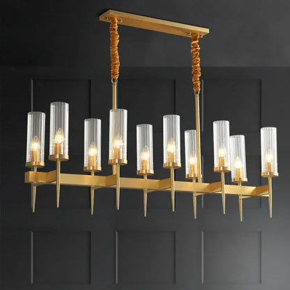 Decorbites gold plated nordic living room chandelier with gold toned finish clear glass shades and twisted rope suspension cords