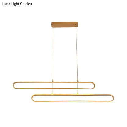 Modern gold-toned aluminum double-tier pendant light with warm white 220v-240v 110v-120v fixture width 39’’/47
