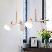 Modern white green bell pendant light with wooden accents and adjustable heads compatible with 220v-240v 110v-120v
