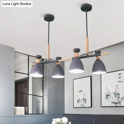 Modern grey white green pendant light with wooden accents and black metal hardware compatible with 220v-240v 110v-120v