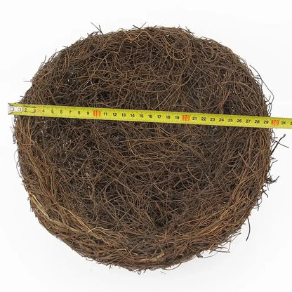 Decorbites™ handmade round rattan bird nest decoration in brown woven natural twigs and vines basket design