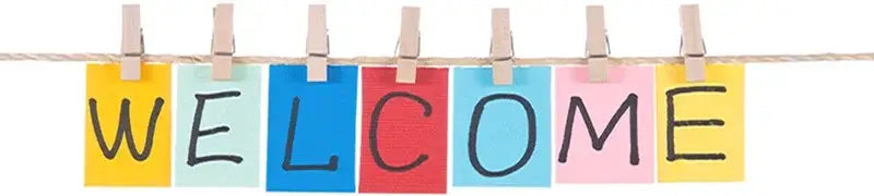 Colorful sticky notes spelling welcome clipped with wooden clothespins complement decorbites hunter x hunter vintage posters
