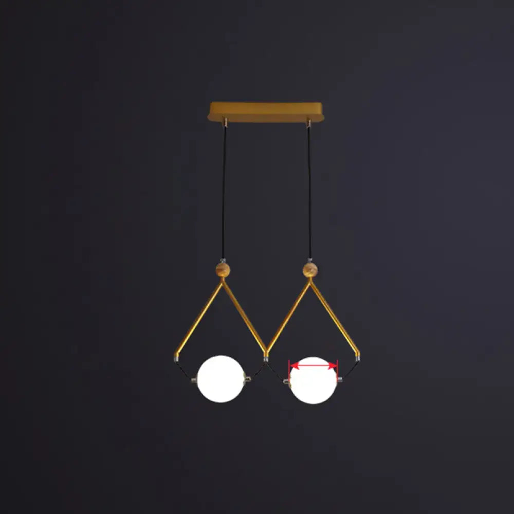 Decorbites™ ivory glass minimalist ball suspension light with gold-toned pendants for restaurant suspension light use
