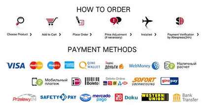 Payment methods logos including visa mastercard and digital wallets for decorbites japanese abstract art canvas print purchase