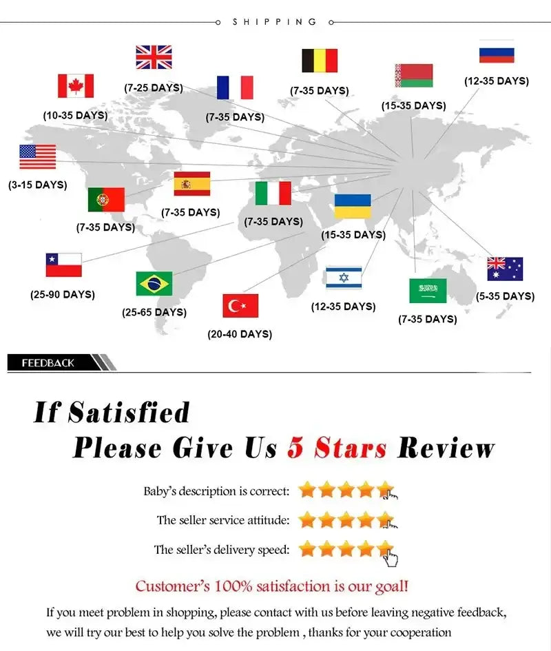 Shipping timeline map showing delivery durations in days for DecorBites™ Japanese Hokusai art poster print across countries including Canada and UK