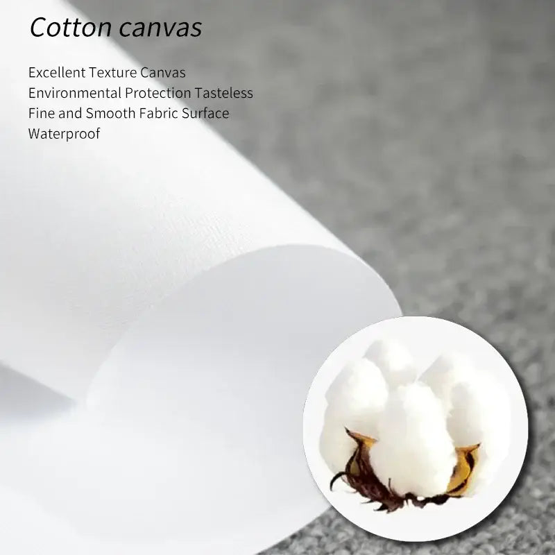 White cotton canvas roll with fine texture and waterproof qualities for DecorBites™ japanese koi cat abstract wall art