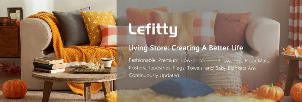 Beige sofa with cozy orange knit throw and patterned pillows beside decorbites™ jujutsu kaisen anime wall art