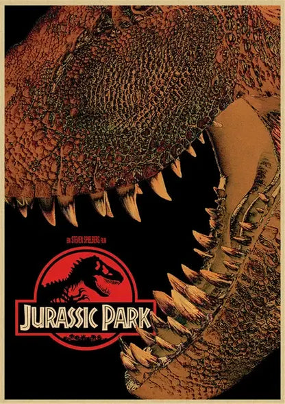 Decorbites™ jurassic park dinosaur canvas wall art featuring a textured vintage tyrannosaurus rex in earthy tones