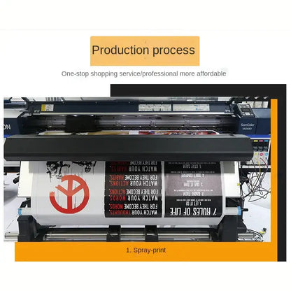Surecolor 5068d industrial inkjet printer printing bold red logo on white roll for kawaii cat anime canvas wall art