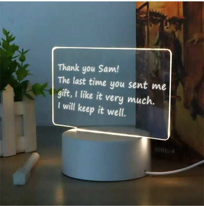 DecorBites lamps glowing rectangular led message board with translucent thank you sam text for desk decoration usb dc5v