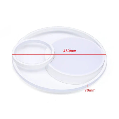 Clear acrylic circular tray with matching insert for decorbites™ led ceiling light featuring high color rendering