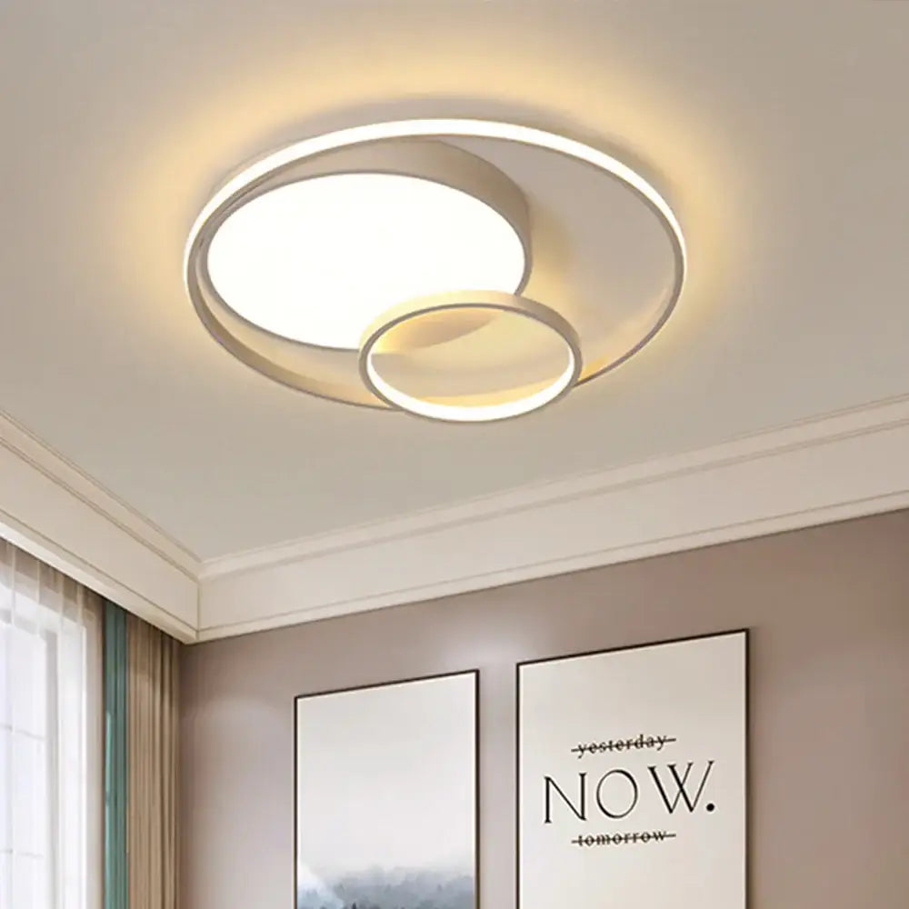 Decorbites™ led ceiling light with two concentric rings emitting warm glow featuring high color rendering and energy saving