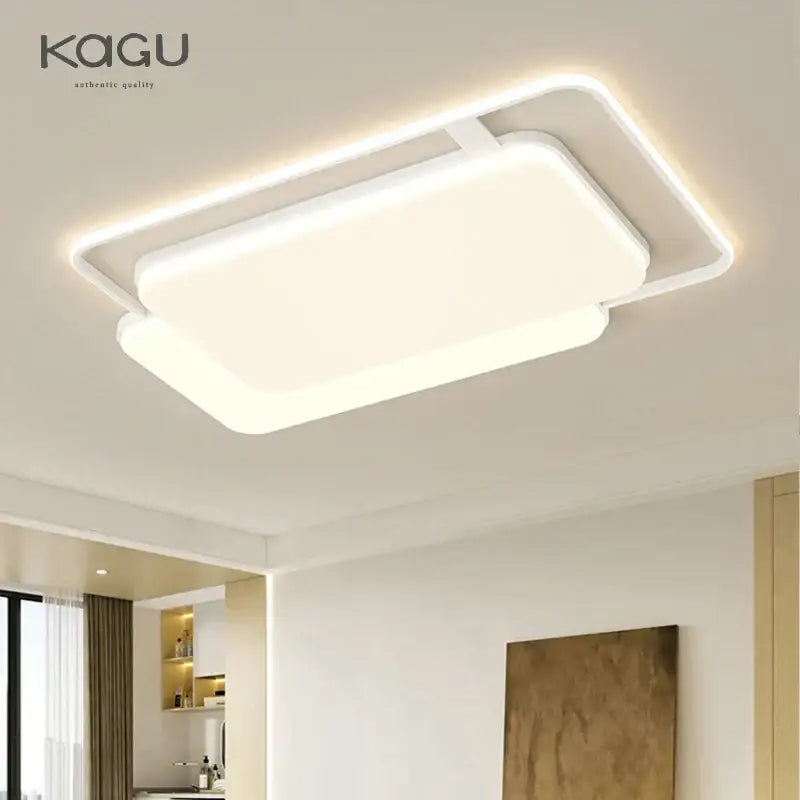 Modern white rectangular decorbites led ceiling lights with sleek minimalist design and soft glowing edges for indoor use