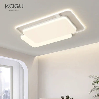 Modern rectangular decorbites led ceiling light with sleek white frame and soft diffused glow for indoor use