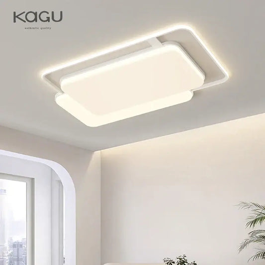 Modern rectangular decorbites led ceiling light with sleek white frame and soft diffused glow for indoor use