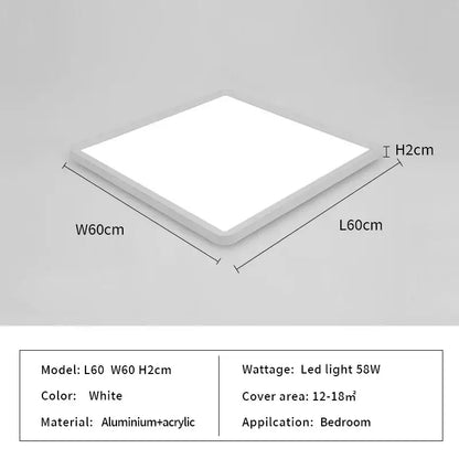 White square decorbites led ceiling light with sleek aluminum and acrylic design 60cm x 60cm modern ceiling lights