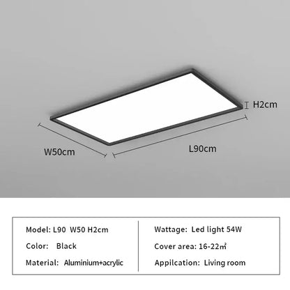 Black rectangular decorbites led ceiling light with sleek aluminum and acrylic frame for modern home decor lighting