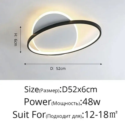 Modern black and white circular decorbites led ceiling light with sleek minimalist design for indoor home lighting