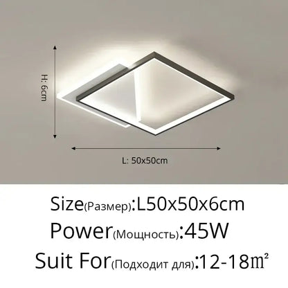 Modern minimalist decorbites led ceiling light with sleek black frame and white illumination for contemporary interiors
