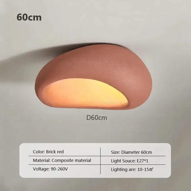 Brick red composite material wall sconce with smooth egg-like design and warm lighting for decorbites led ceiling lights