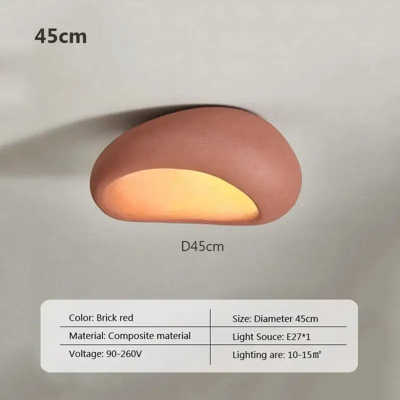 Brick red composite material wall sconce with smooth rounded design for decorbites led ceiling lights indoor use