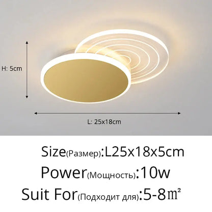 Modern decorbites led ceiling lights with concentric rings and warm glow in sleek white frame for living room and bedroom