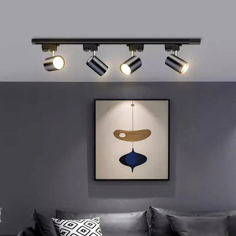 Black decorbites led ceiling lights fixture with four adjustable spotlights for living room and bedroom lighting