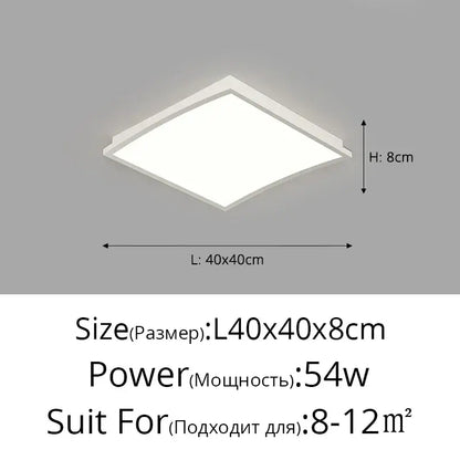 White rectangular led ceiling lights with minimalist square design 40x40cm for bedroom and living room by decorbites led ceiling