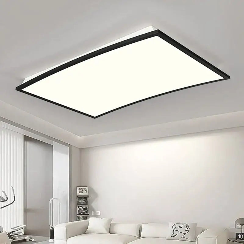 Modern rectangular decorbites led ceiling lights with sleek black frame and soft white panel for bedroom and living room lighting