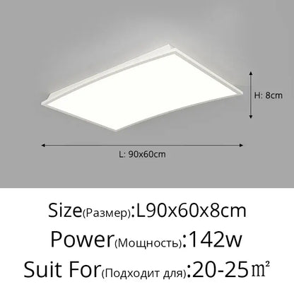 White rectangular decorbites led ceiling light with sleek modern design and slim profile for bedroom and living room lighting