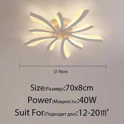 Modern white acrylic decorbites led ceiling light with sleek petal design and warm glow for indoor home lighting