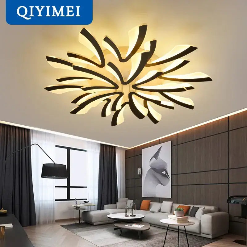 Modern black and cream decorbites led ceiling light with floral design acrylic luminaria for indoor home lighting