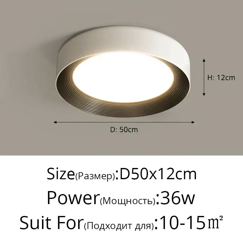 Modern white decorbites led ceiling lights with sleek circular design and metallic ring accent for indoor lighting