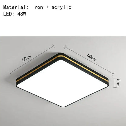 Black and gold decorbites led ceiling light with sleek iron and acrylic frame for modern minimalist lighting