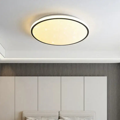 Modern circular decorbites led ceiling lights with black rim and warm glow for bedroom living room lighting fixtures