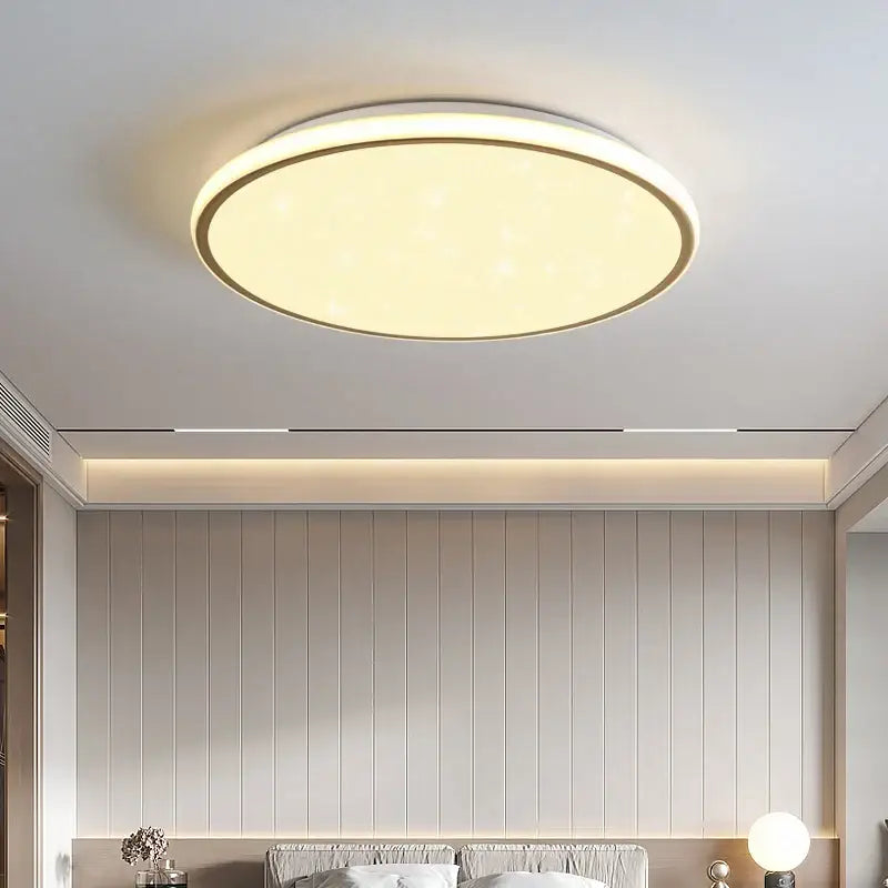 Decorbites led ceiling light with warm diffused glow and sleek metallic rim ideal for living room lighting fixtures