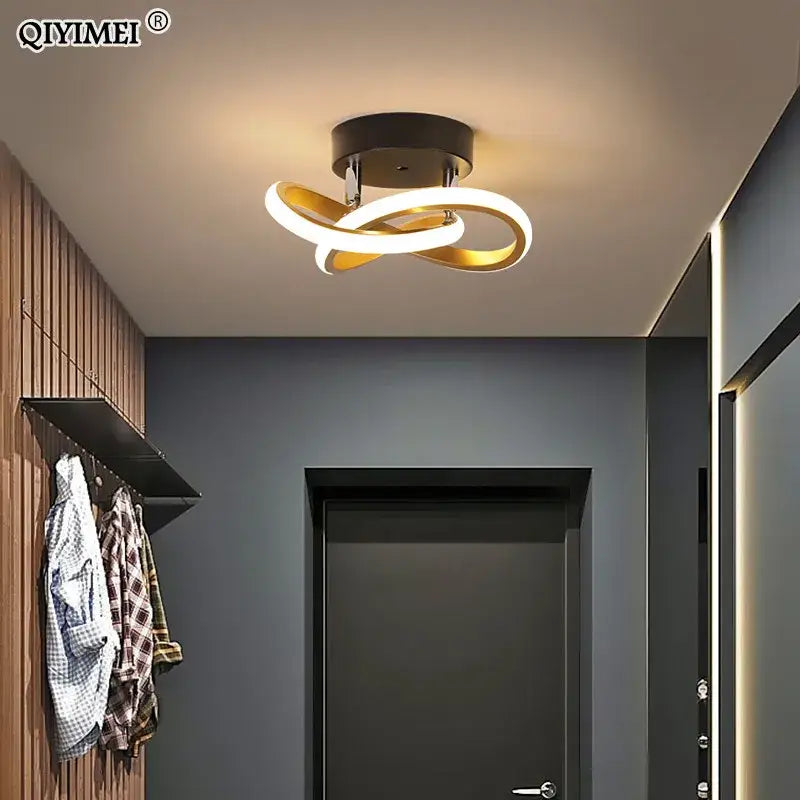 Modern DecorBites led ceiling lights featuring a sleek intertwined white and gold LED design for home use