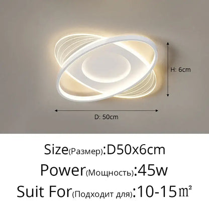 Modern white decorbites led ceiling light with sleek intertwined ring design for living room study dining kitchen decor