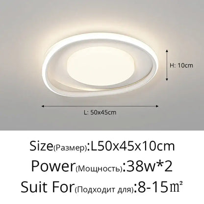 Modern minimalist DecorBites led ceiling light with sleek white double-ring design and frosted glass for home lighting