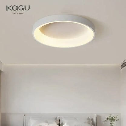 White circular decorbites led ceiling light with modern minimalist design and dimmable soft ambient glow for living room
