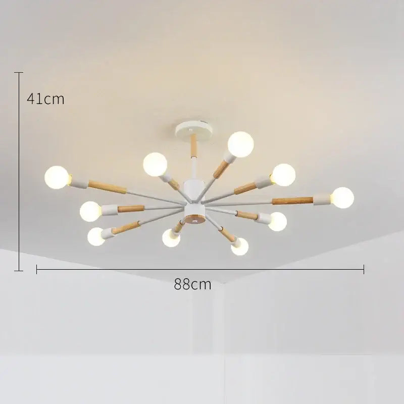 Modern white and wood-toned decorbites led ceiling lights with spherical bulbs for living room and bedroom ceiling lights
