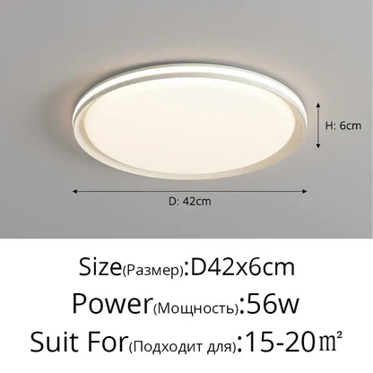 DecorBites led chandelier circular ceiling light with sleek white frame and soft diffused glow 42cm diameter