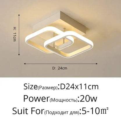 Modern white decorbites led chandelier with geometric interlocking square design for ceiling lighting in black white