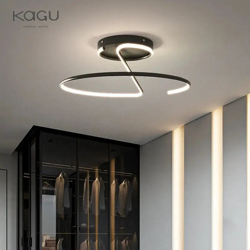Modern black circular decorbites led chandelier with sleek chrome finish and integrated lighting for living room and kitchen decor
