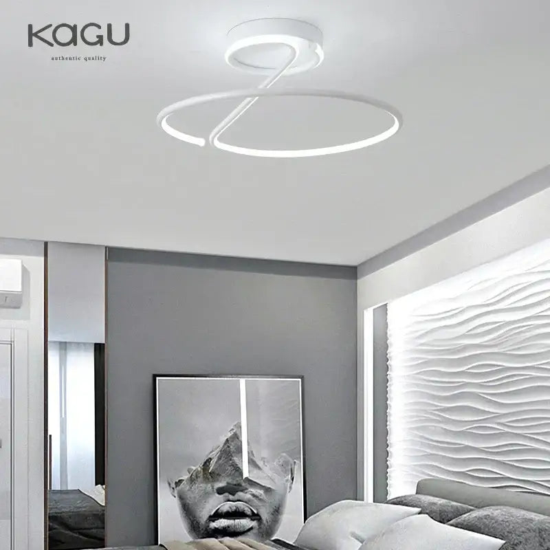 White led chandelier with modern swirling ring design chrome finish decorbites led chandelier for living room and kitchen