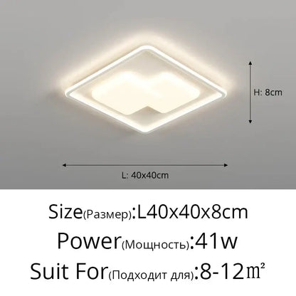 Modern white decorbites led chandelier with sleek square design and soft glowing edges for indoor ceiling lighting