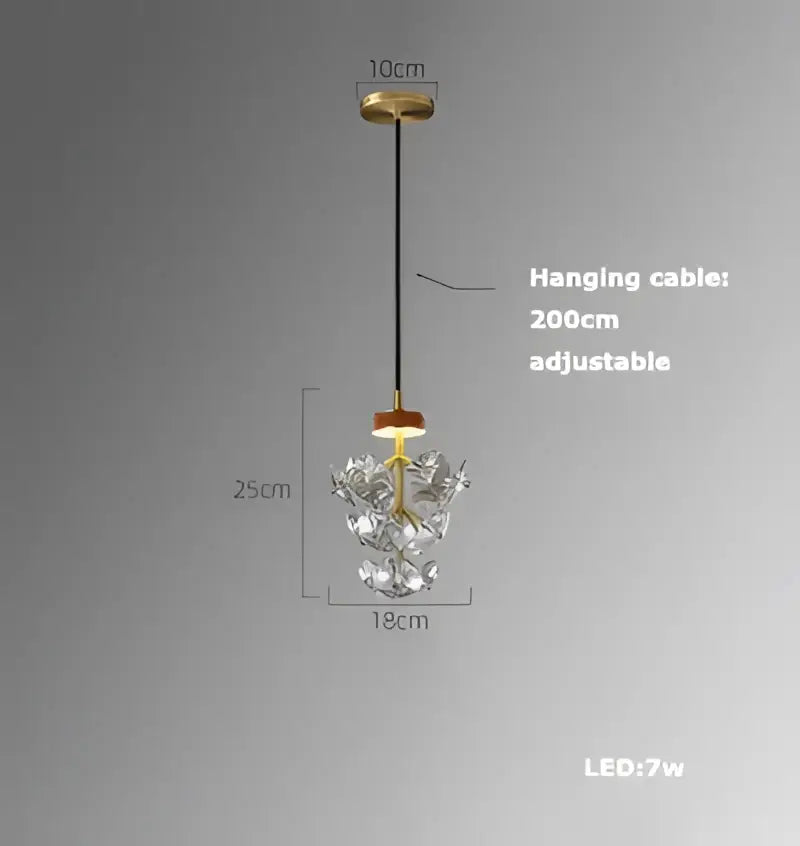DecorBites led chandelier lighting features a delicate crystal-encrusted gold frame with adjustable black cable for dining room