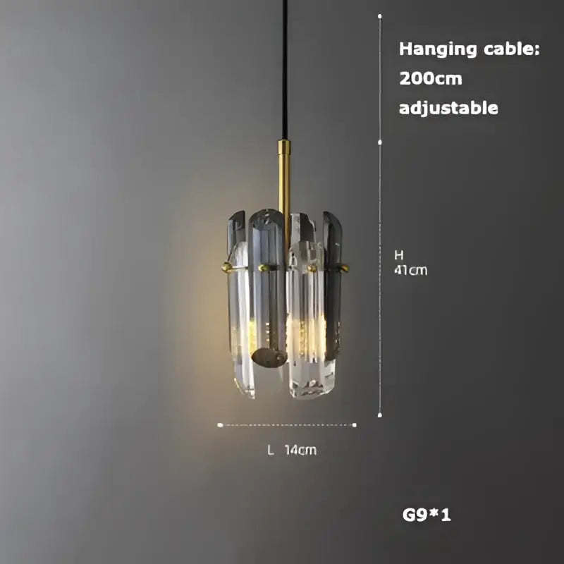 Decorbites led chandelier with gold-toned metal frame and clear faceted glass shades for elegant dining room lighting