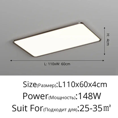 Modern rectangular decorbites led chandelier with metallic frame and diffused white light for living room and bedroom